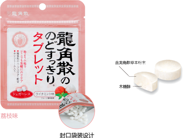 Ryukakusan - Lychee Herbal Throat Lozenges (Small Size) (10.4g/bag)