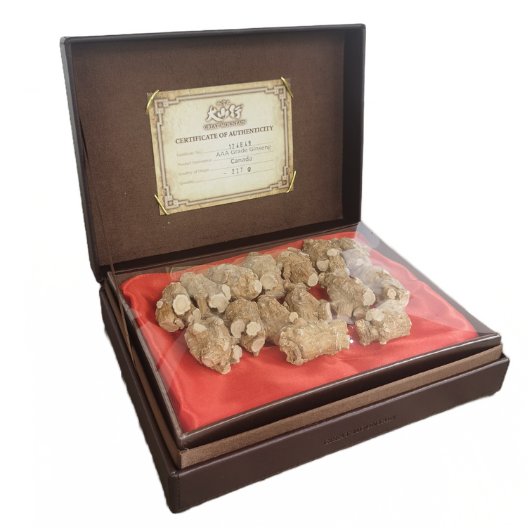 Premium Canadian Ginseng Leather Gift Box (Chunky) - Round 15g (227g/box)