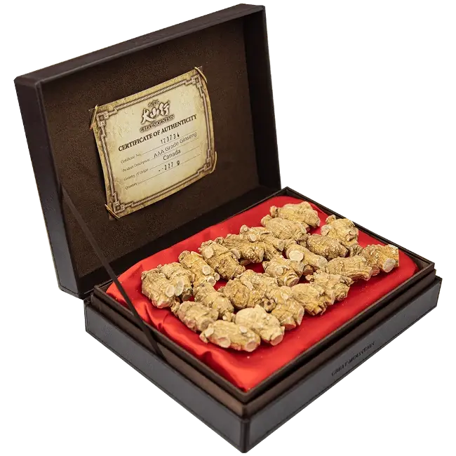Premium Canadian Ginseng (Chunky) in Leather Gift Box - Round 10g (227g/box)