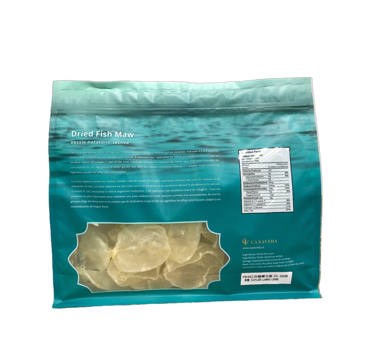 Dried Butterfly Fish Maw, around 35 to 38 heads per pound