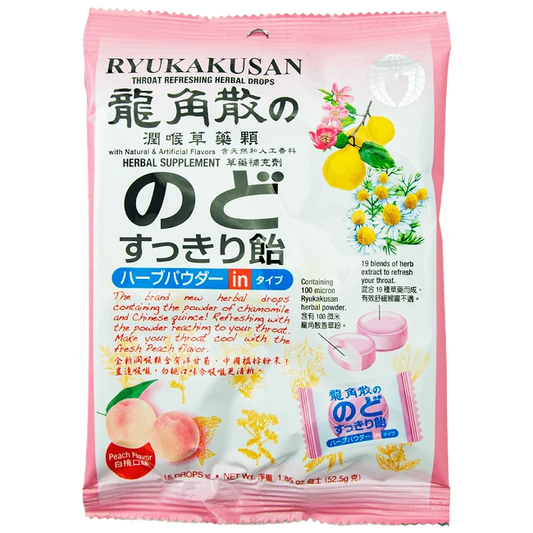龍角散－白桃草本潤喉糖（52.5g/袋）
