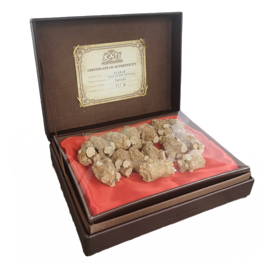 Premium Canadian Ginseng Leather Gift Box (Chunky) - Round 15g (227g/box)
